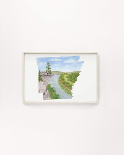 Arkansas Watercolor Print, Hot Springs National Park Painting, Arkansas State Art, Arkansas Painting Emilie Taylor Art