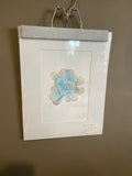 Blue Sky Succulent Original Painting Mated to size 11x14 Emilie Taylor Art
