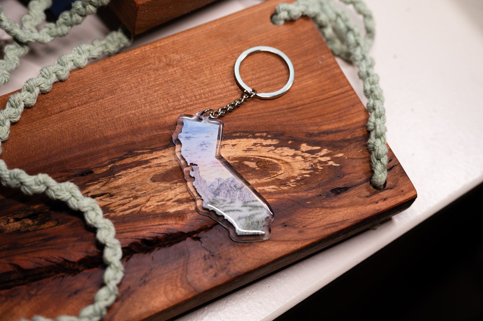 California Yosemite National Park Keychain, California State keychain Souvenir Emilie Taylor Art