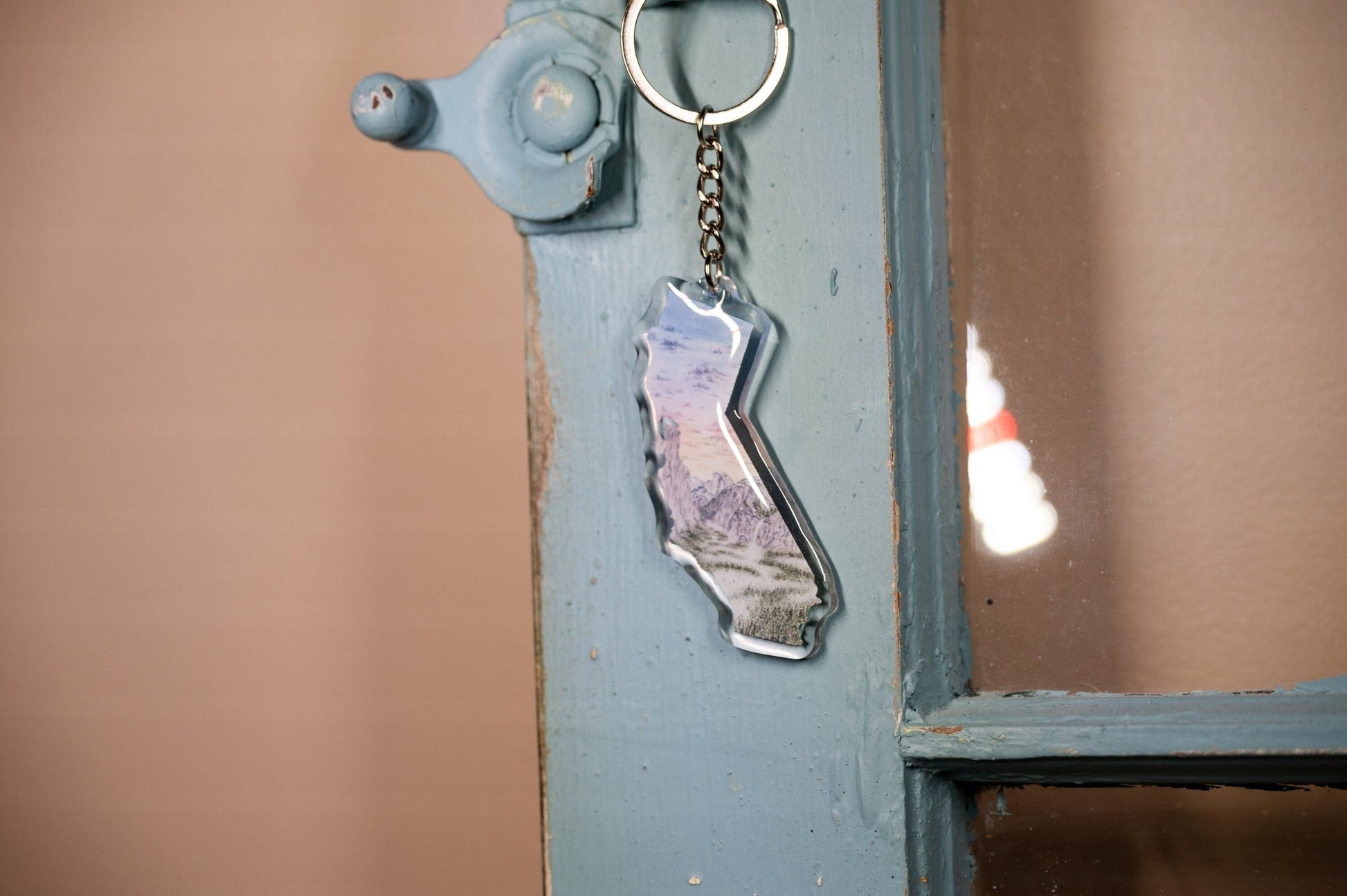 California Yosemite National Park Keychain, California State keychain Souvenir Emilie Taylor Art