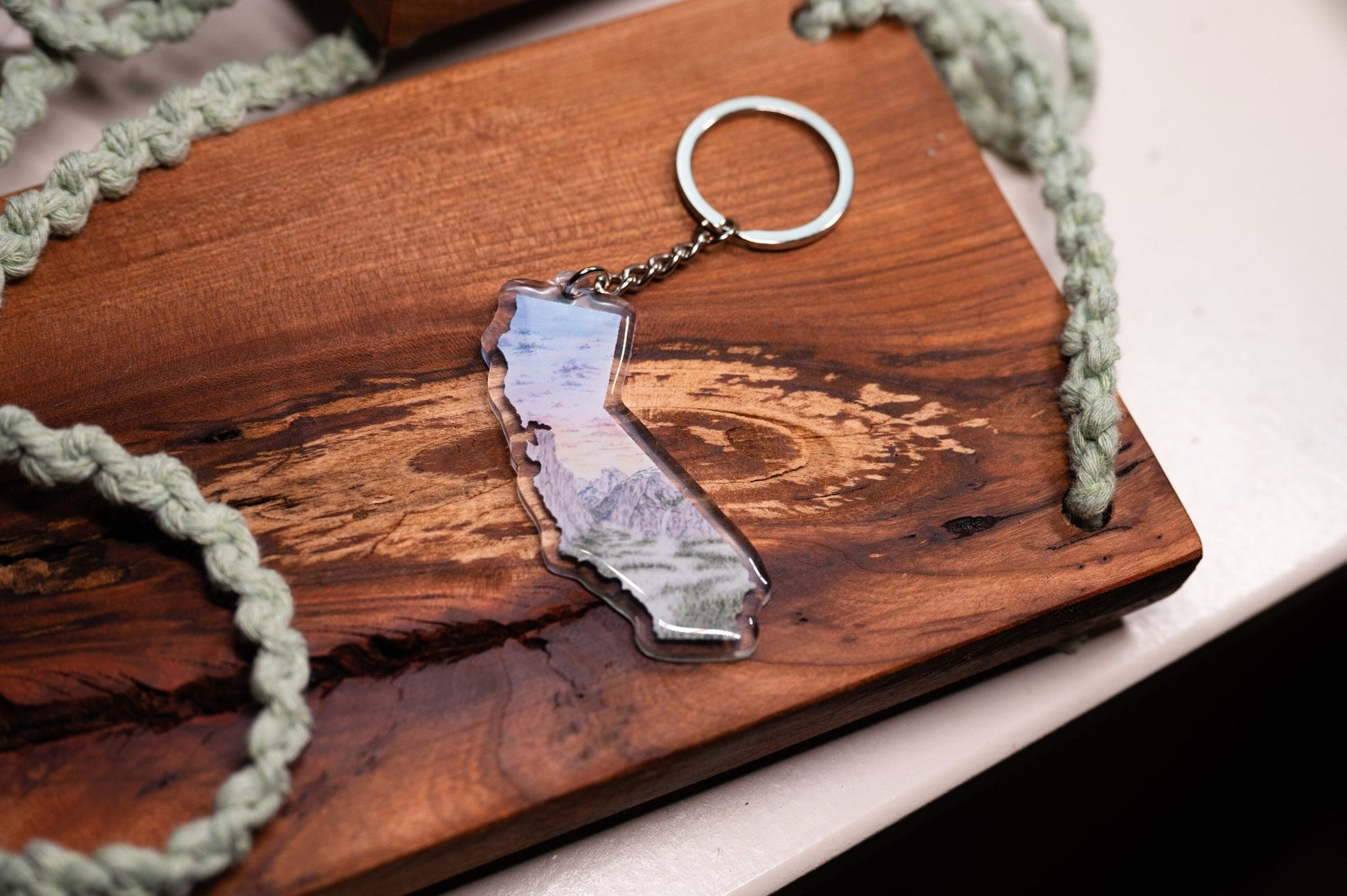 California Yosemite National Park Keychain, California State keychain Souvenir Emilie Taylor Art