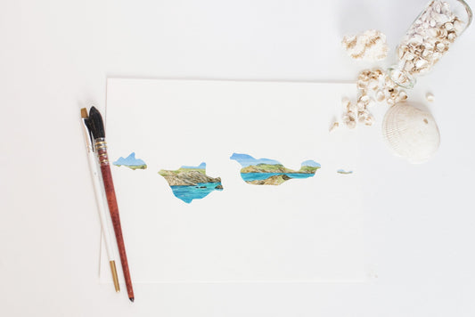 Channel Islands Watercolor Print, Channel Islands National Park Art, National Park of California Emilie Taylor Art