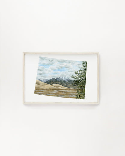 Colorado Great Sand Dunes National Park, Colorado Watercolor Painting, Great Sand Dunes Souvenir Emilie Taylor Art