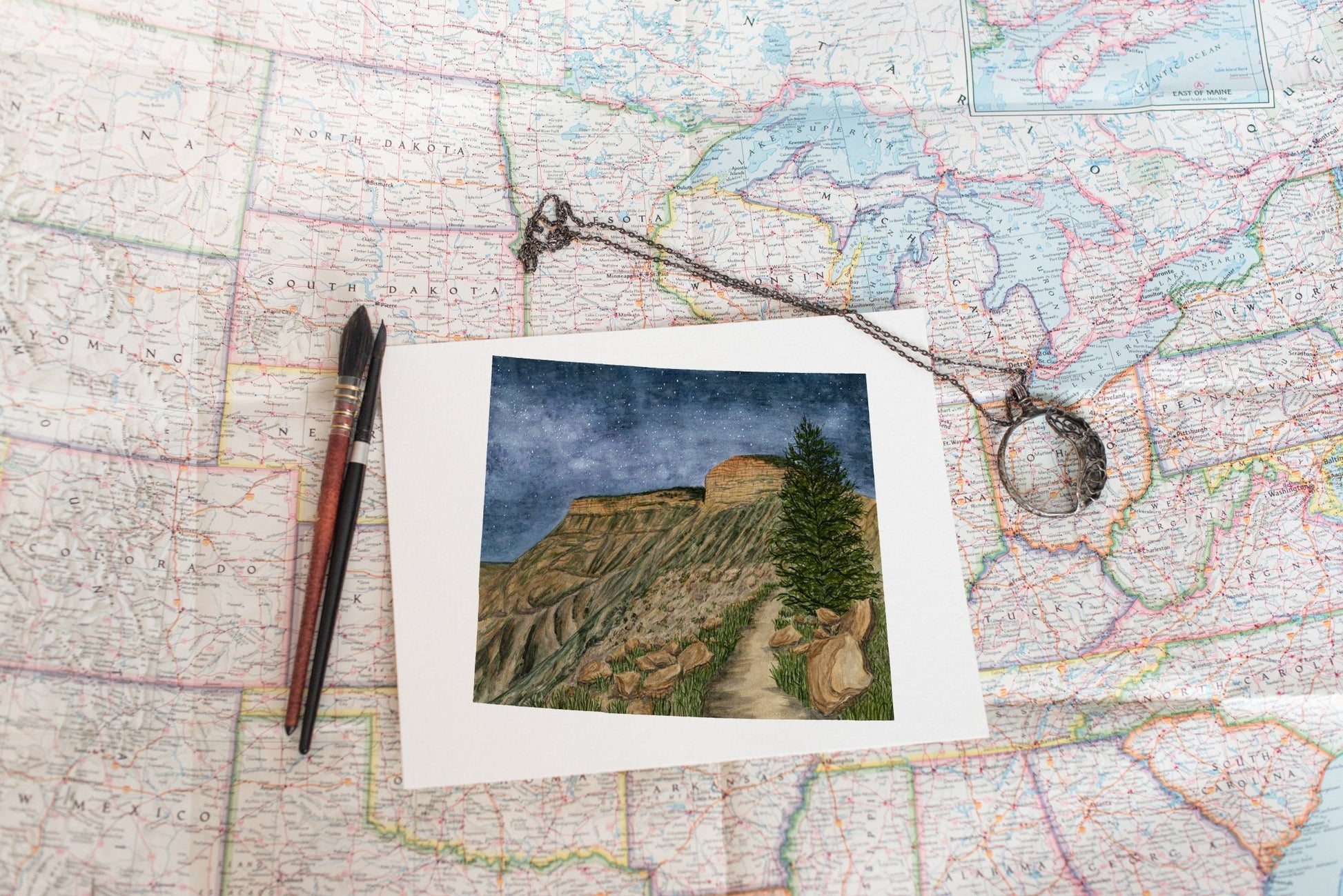 Colorado Great Sand Dunes National Park, Colorado Watercolor Painting, Great Sand Dunes Souvenir Emilie Taylor Art