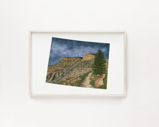 Colorado Great Sand Dunes National Park, Colorado Watercolor Painting, Great Sand Dunes Souvenir Emilie Taylor Art