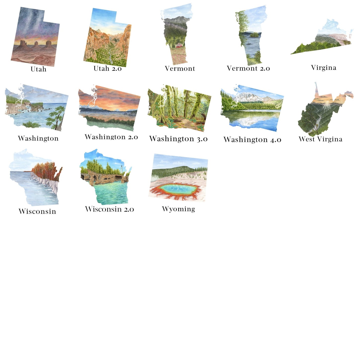 Custom Trail State to State Print, Custom State Art, Moving State Gift, States with Heart Trail Emilie Taylor Art