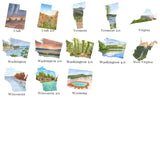 Custom Trail State to State Print, Custom State Art, Moving State Gift, States with Heart Trail Emilie Taylor Art