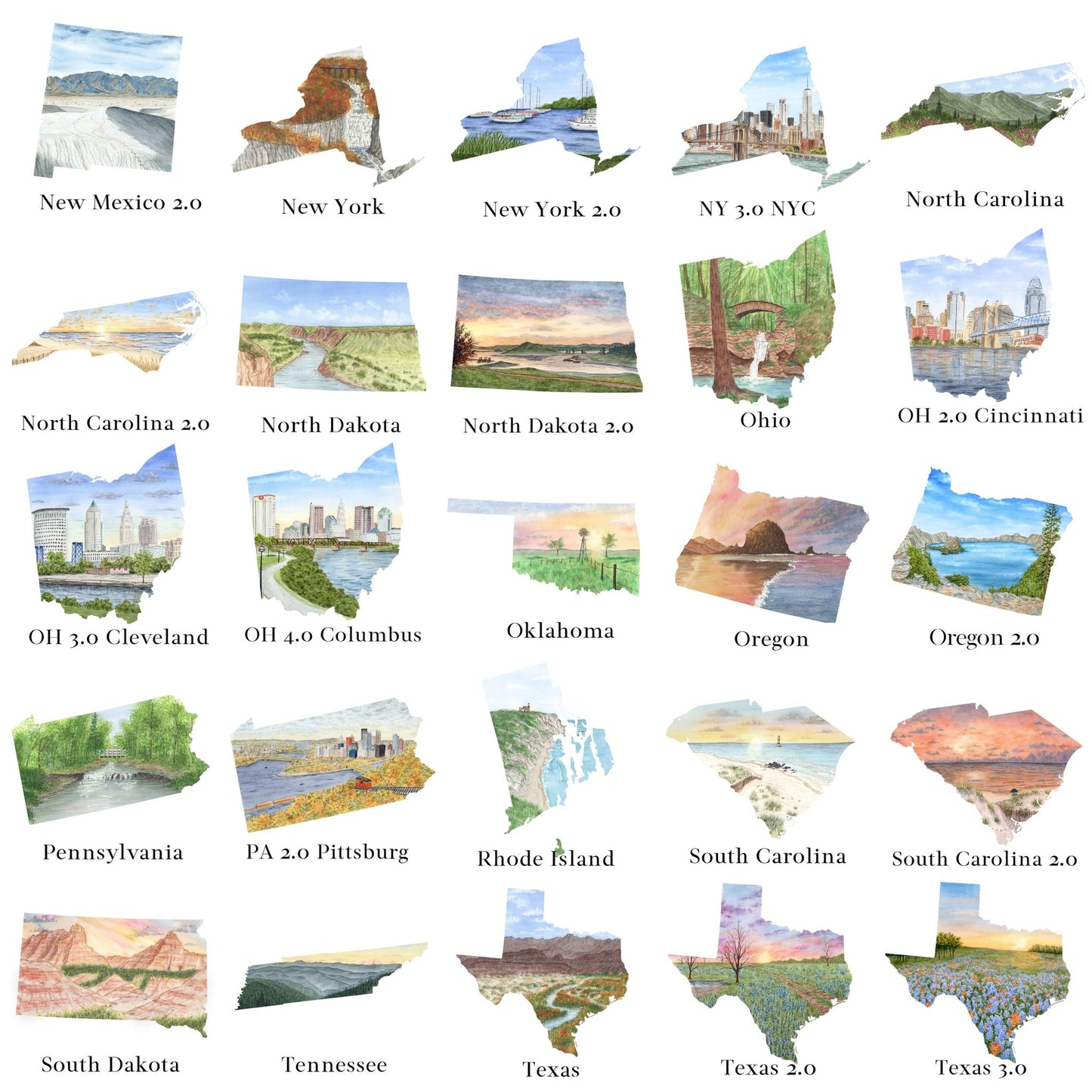 Custom Trail State to State Print, Custom State Art, Moving State Gift, States with Heart Trail Emilie Taylor Art