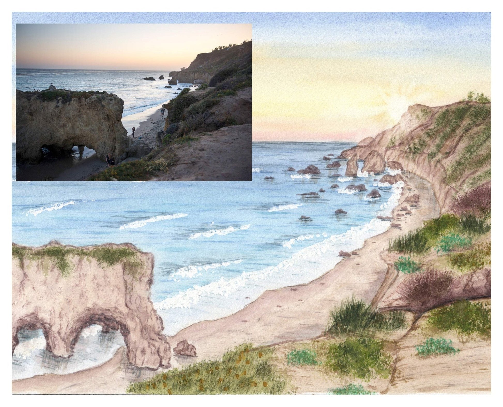 Custom Watercolor Landscape Original Painting, Custom Landscape, Custom Painting gift Emilie Taylor Art