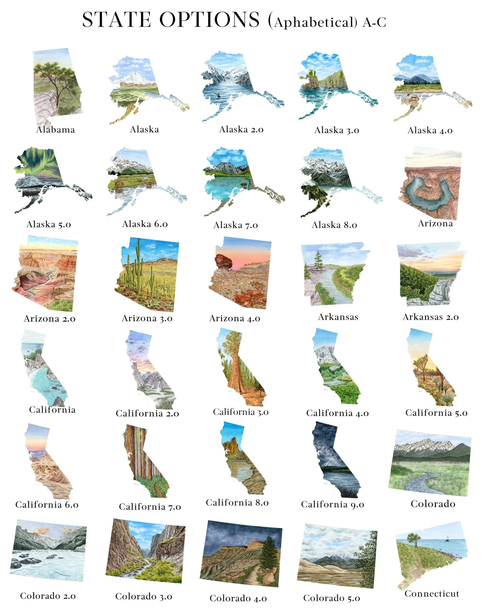 Custom Watercolor State Print, Custom State Art, Custom Country, Commission State or Country Art Emilie Taylor Art