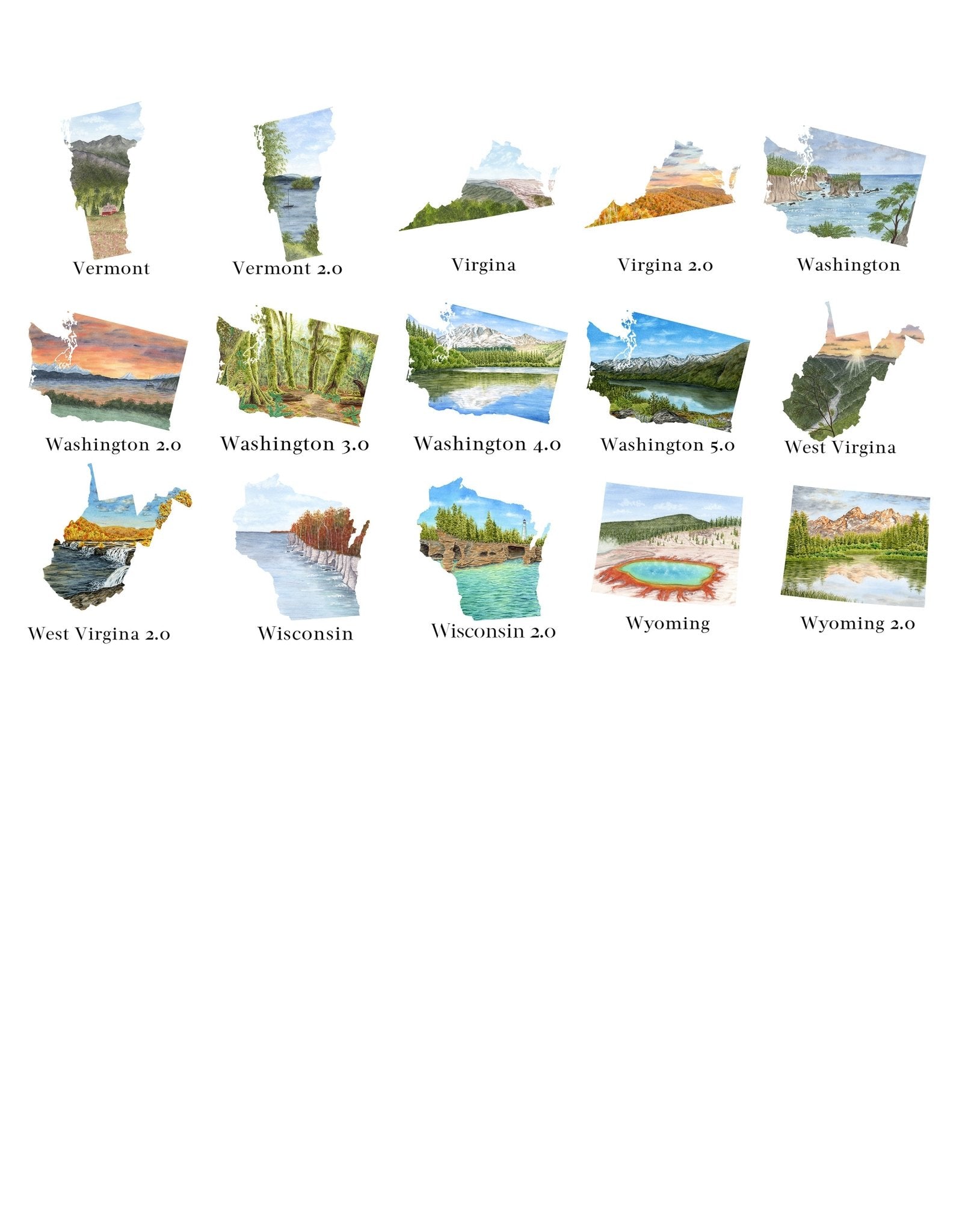 Custom Watercolor State Print, Custom State Art, Custom Country, Commission State or Country Art Emilie Taylor Art