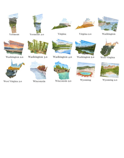 Custom Watercolor State Print, Custom State Art, Custom Country, Commission State or Country Art Emilie Taylor Art
