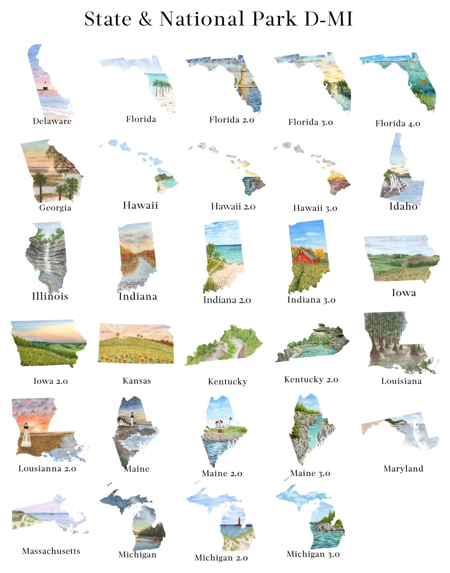 Custom Watercolor State Print, Custom State Art, Custom Country, Commission State or Country Art Emilie Taylor Art