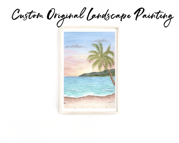 Custom Watercolor Landscape Original Painting, Custom Landscape Art, Custom Painting gift - Emilie Taylor Art