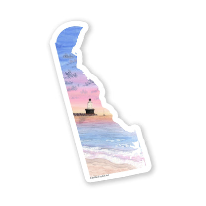 Delaware Decal, Watercolor Delaware Sticker, DE Car Decal, State Decal, State Sticker, Thermos Decal, Waterproof Delaware Decal Emilie Taylor Art