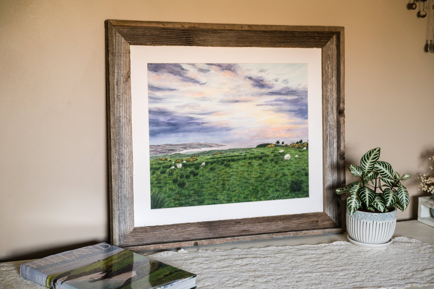 Far Green Country Original Painting Framed to size 20x24 Emilie Taylor Art
