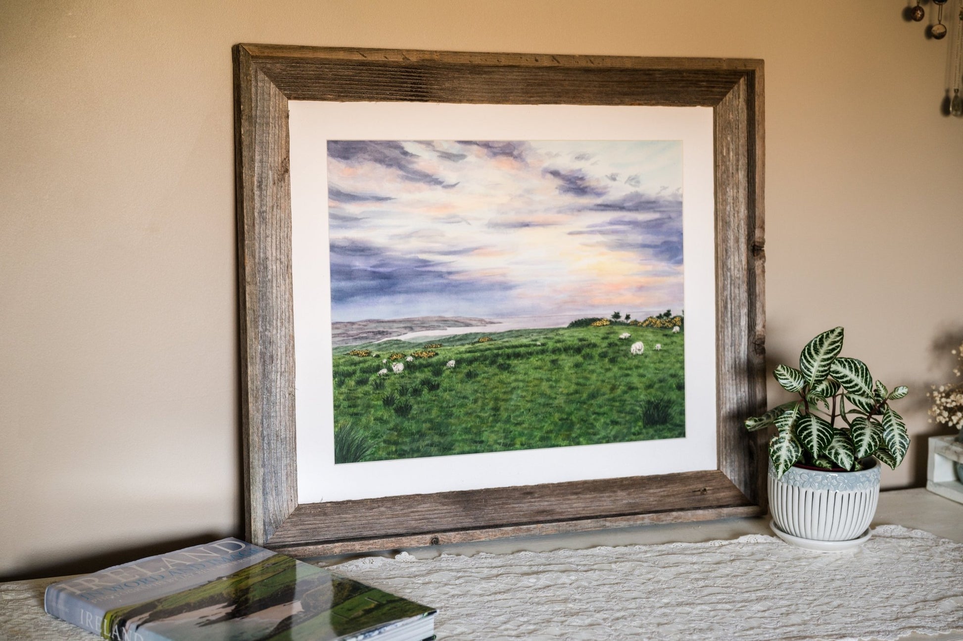 Far Green Country Original Painting Framed to size 20x24 Emilie Taylor Art