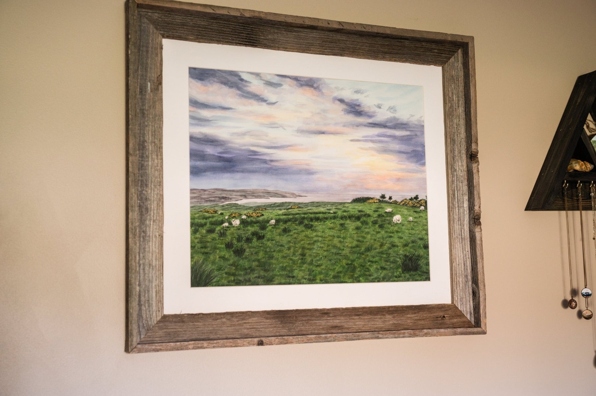 Far Green Country Original Painting Framed to size 20x24 Emilie Taylor Art