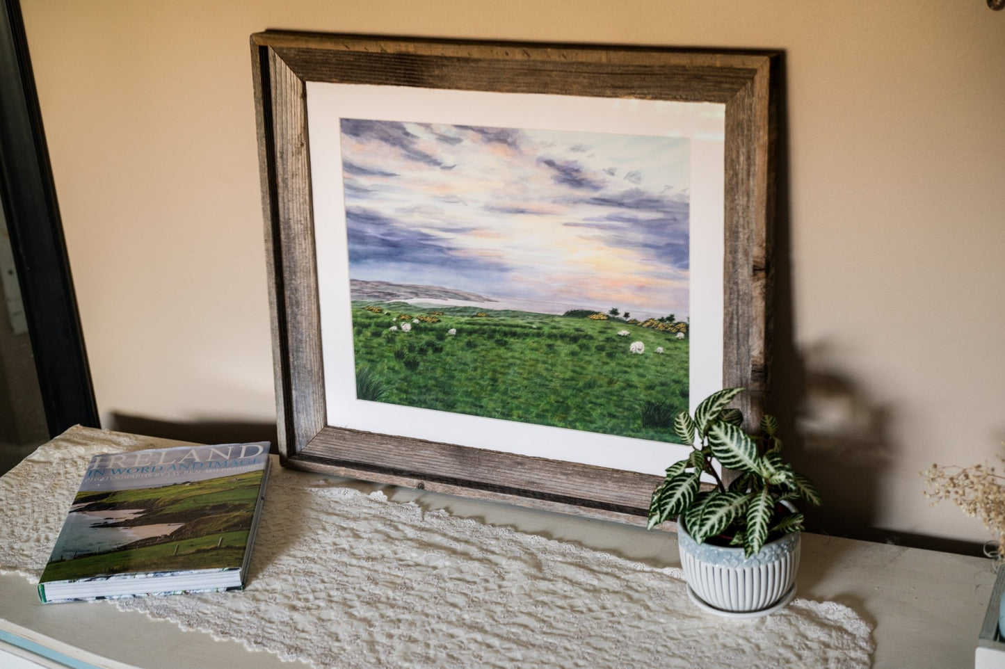 Far Green Country Original Painting Framed to size 20x24 Emilie Taylor Art