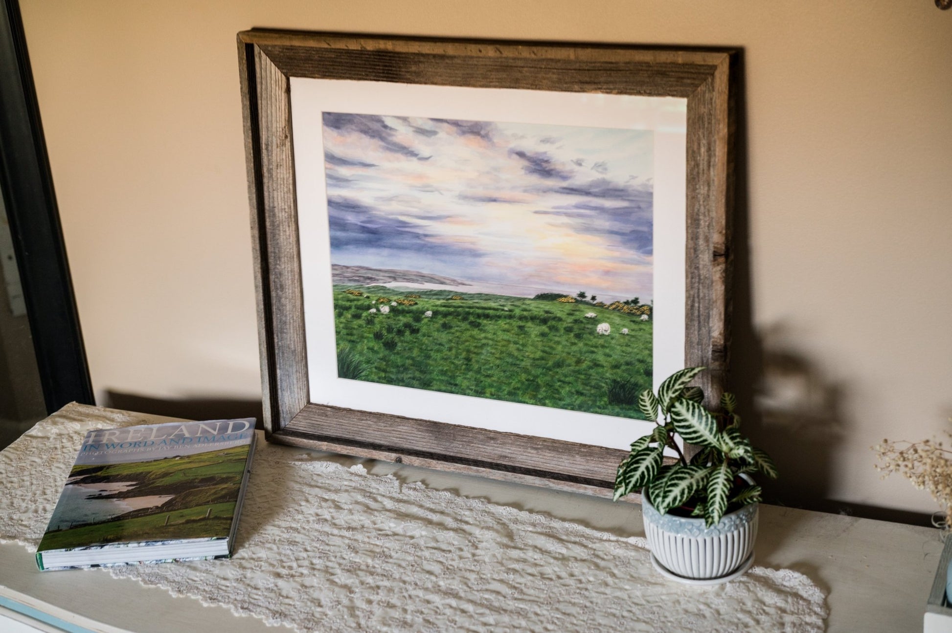 Far Green Country Original Painting Framed to size 20x24 Emilie Taylor Art