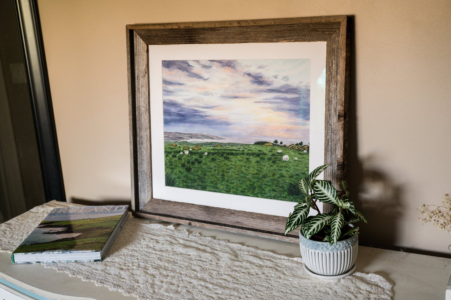 Far Green Country Original Painting Framed to size 20x24 Emilie Taylor Art