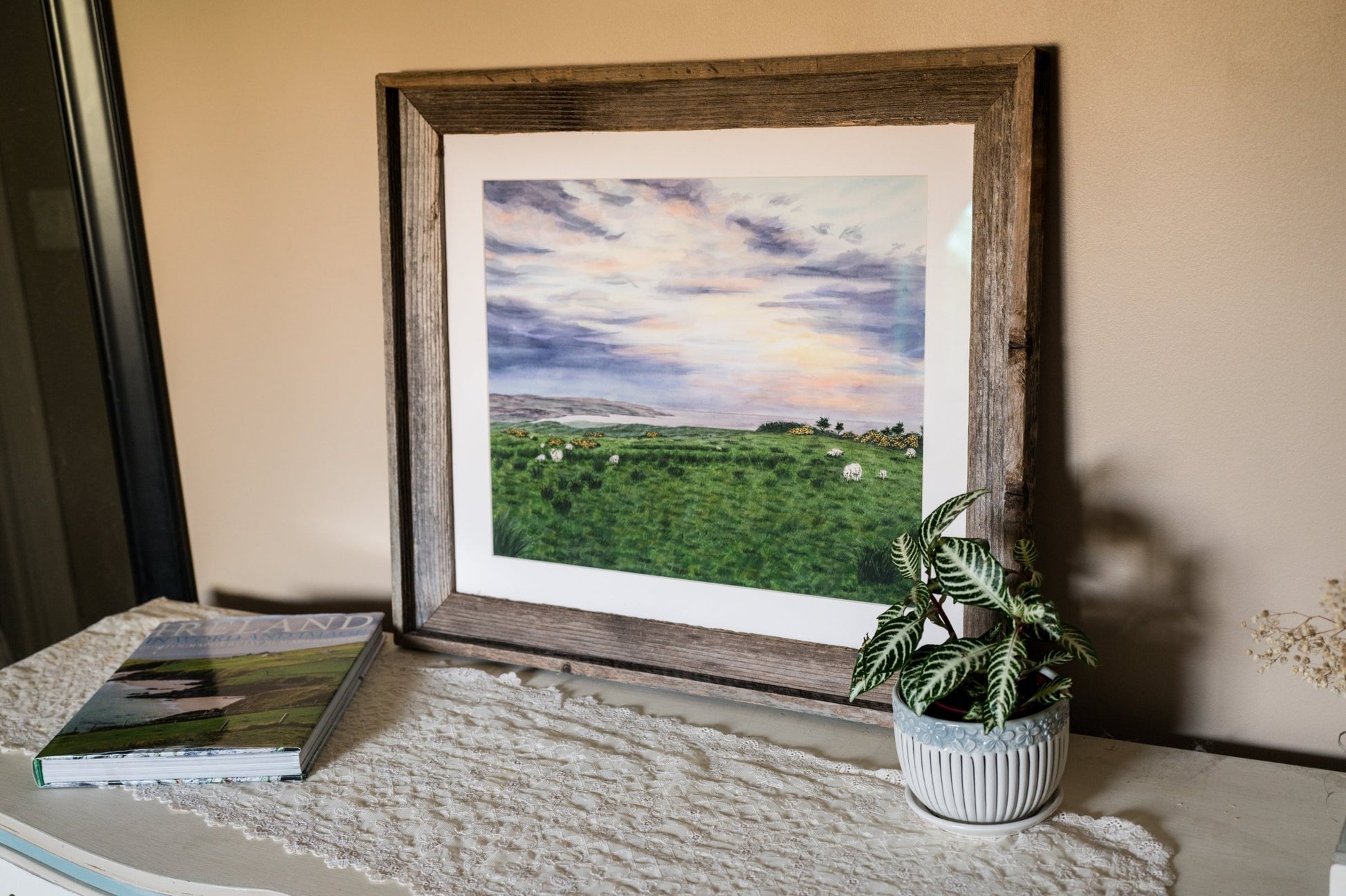 Far Green Country Original Painting Framed to size 20x24 Emilie Taylor Art
