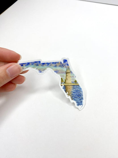 Florida Biscayne National Park Decal, Watercolor Florida Sticker, Biscayne Lighthouse Art Emilie Taylor Art