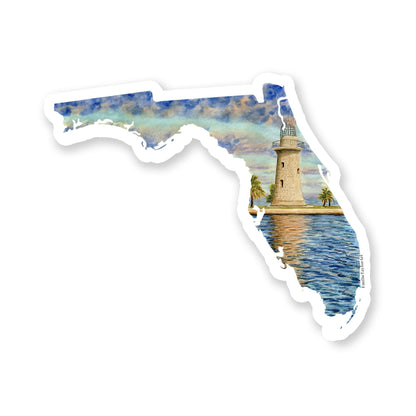Florida Biscayne National Park Decal, Watercolor Florida Sticker, Biscayne Lighthouse Art Emilie Taylor Art