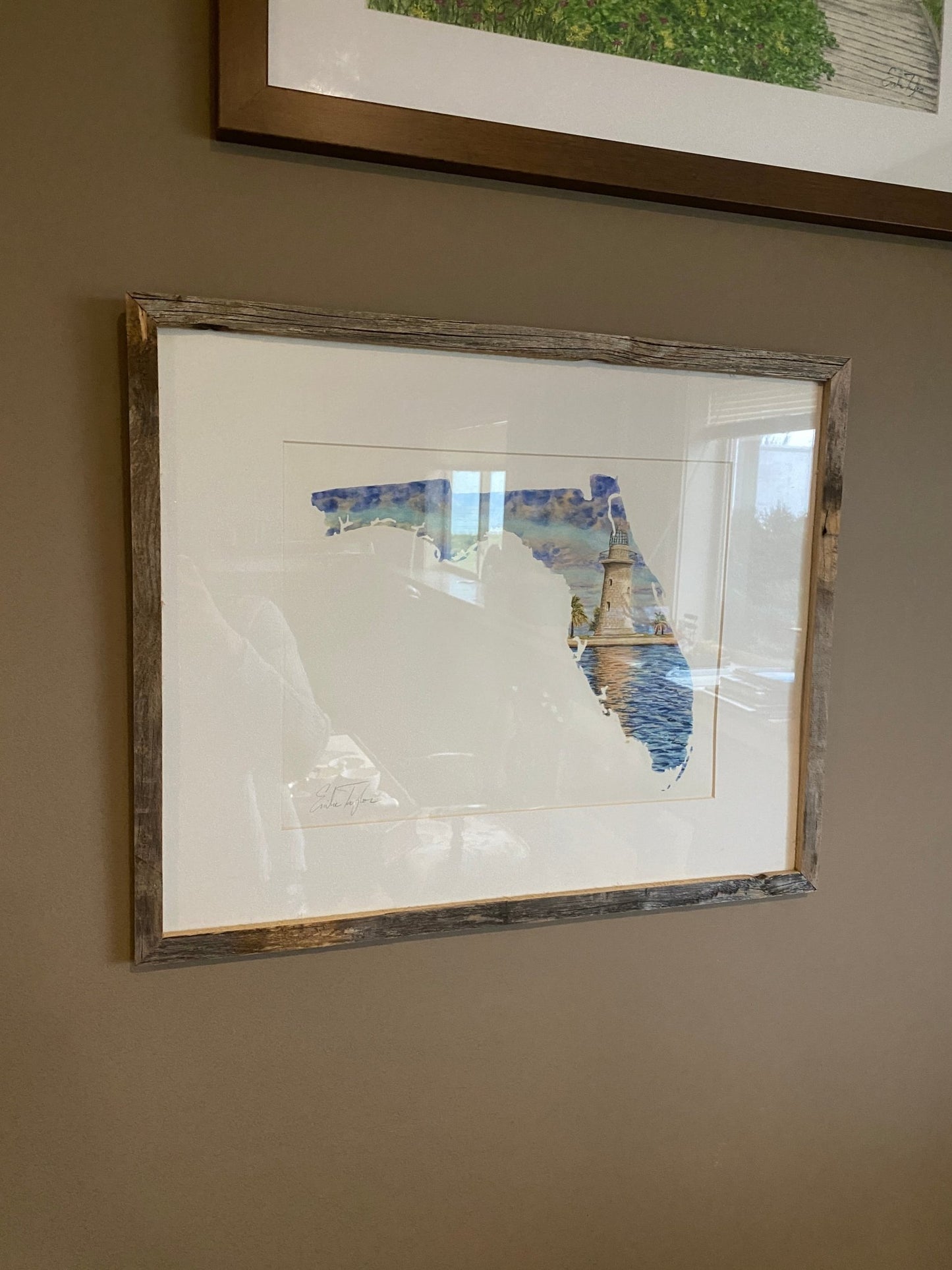 Florida Biscayne National Park Original Painting Mated and framed to size 16x20 Emilie Taylor Art