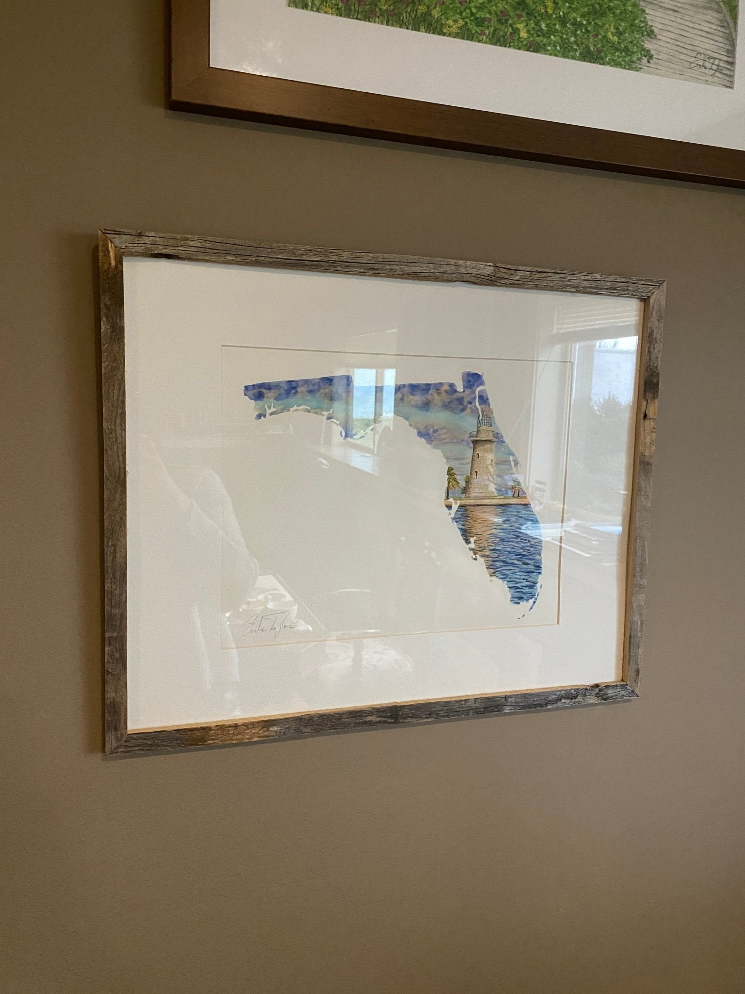 Florida Biscayne National Park Original Painting Mated and framed to size 16x20 Emilie Taylor Art