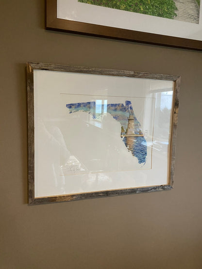 Florida Biscayne National Park Original Painting Mated and framed to size 16x20 Emilie Taylor Art