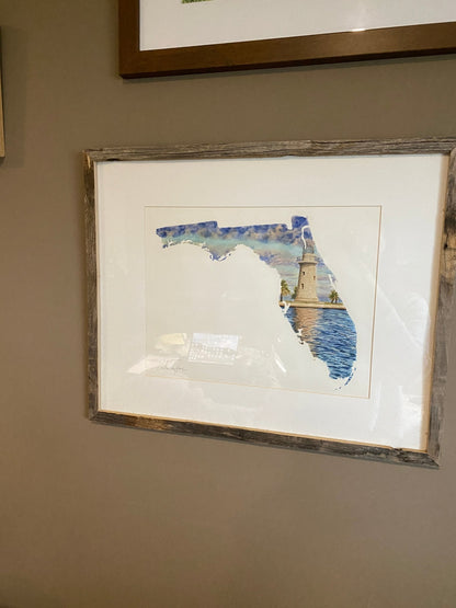 Florida Biscayne National Park Original Painting Mated and framed to size 16x20 Emilie Taylor Art