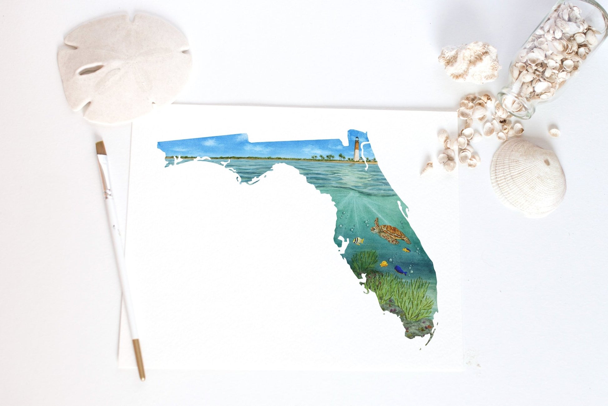 Florida Dry Tortugas National Park Print, Florida Watercolor Painting, Florida Souvenir Emilie Taylor Art