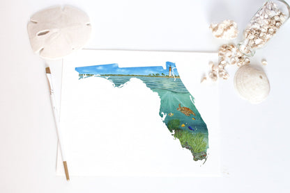 Florida Dry Tortugas National Park Print, Florida Watercolor Painting, Florida Souvenir Emilie Taylor Art