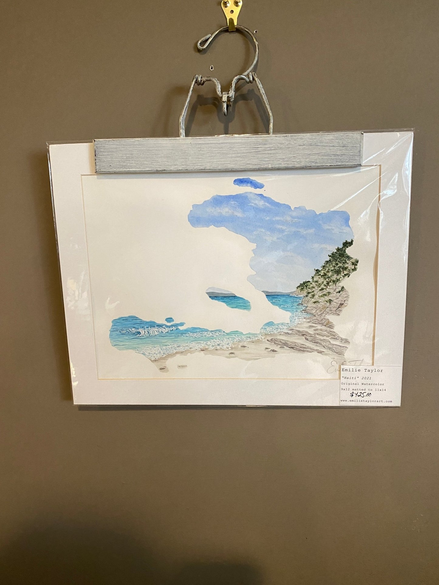 Haiti Original Painting Mated to size 11x14 Emilie Taylor Art