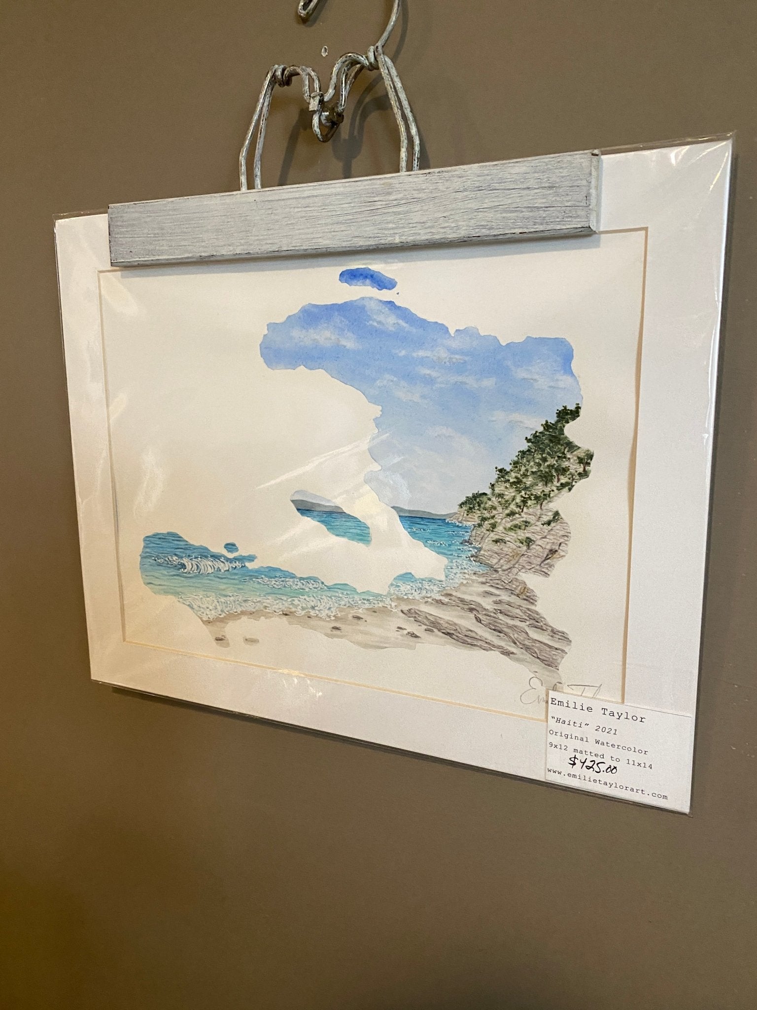 Haiti Original Painting Mated to size 11x14 Emilie Taylor Art