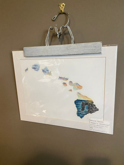 Hawaii, Hawaii Volcanoes NP Original Painting Mated to size 11x14 Emilie Taylor Art