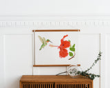 Humming Bird & Hibiscus Print | Watercolor Humming Bird Painting