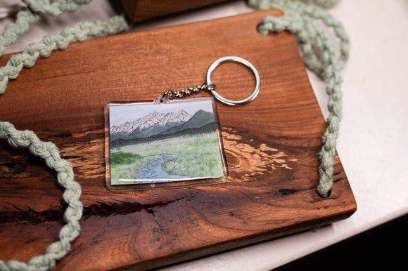 Colorado Keychain, Colorado Mountains Keychain, Colorado Artwork, State keychain, State Souvenirs, Home State Keychains