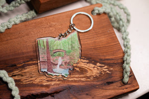 Ohio Hocking Hill Park Keychain, Ohio Keychain, Ohio Artwork, State keychain