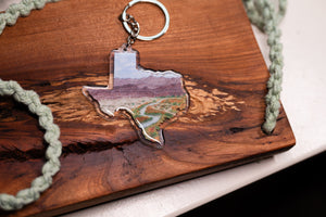 Texas Keychain, Big Bend National Park Keychain, Texas Artwork, State keychain