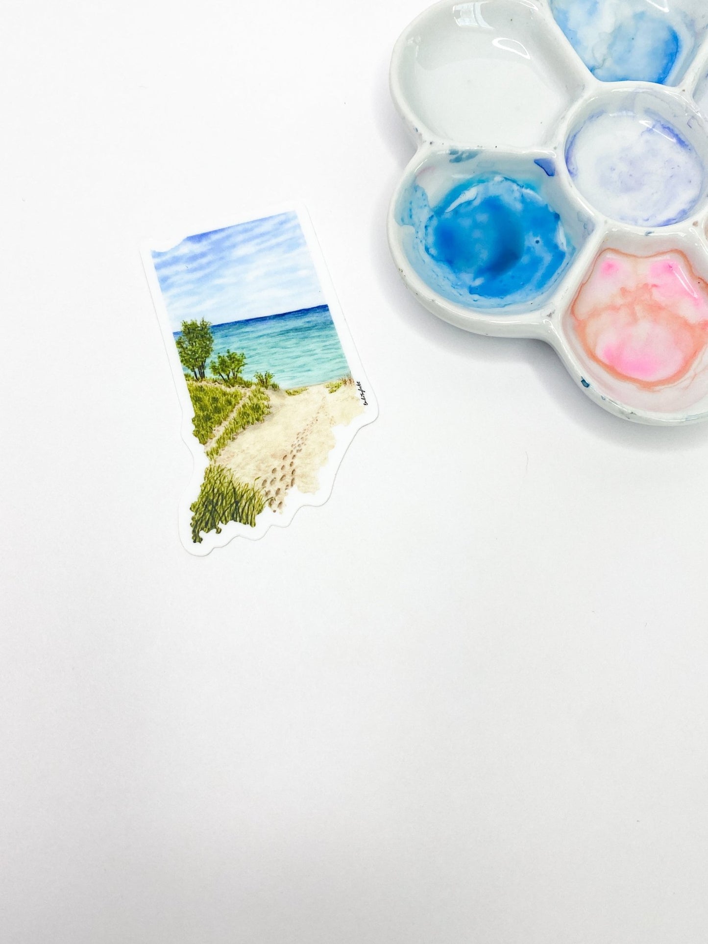 Indiana Dunes National Park Decal, Watercolor Indiana Sticker, Indiana Dunes Souvenir, IN Car Decal, State Decal Emilie Taylor Art