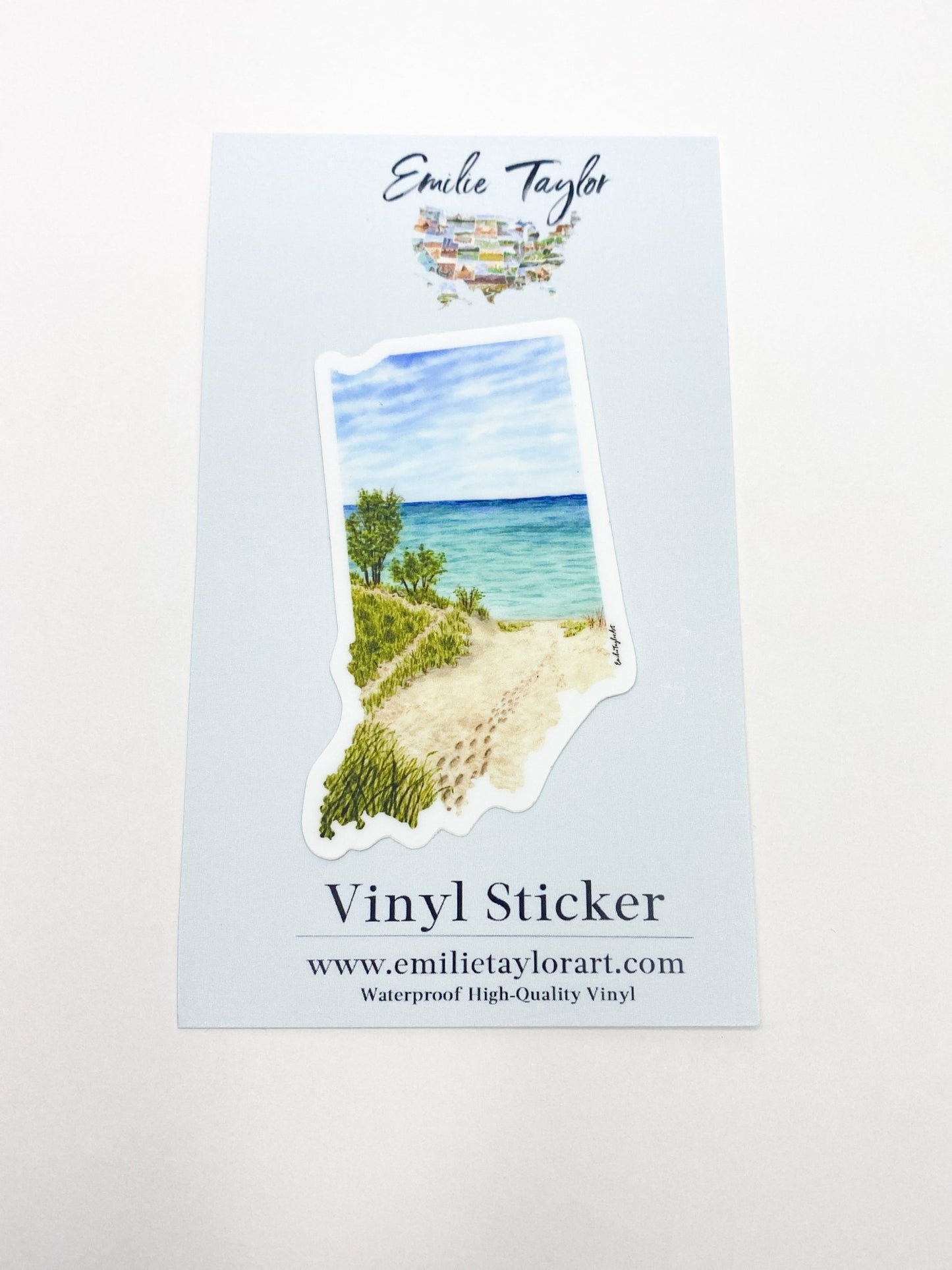 Indiana Dunes National Park Decal, Watercolor Indiana Sticker, Indiana Dunes Souvenir, IN Car Decal, State Decal Emilie Taylor Art