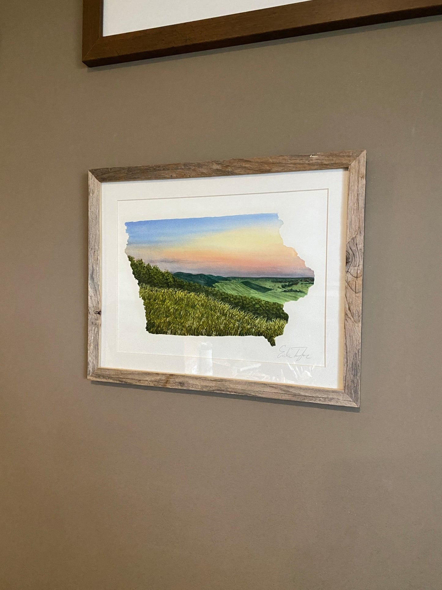 Iowa Loess Hills Original Painting Mated to size 11x14 Emilie Taylor Art