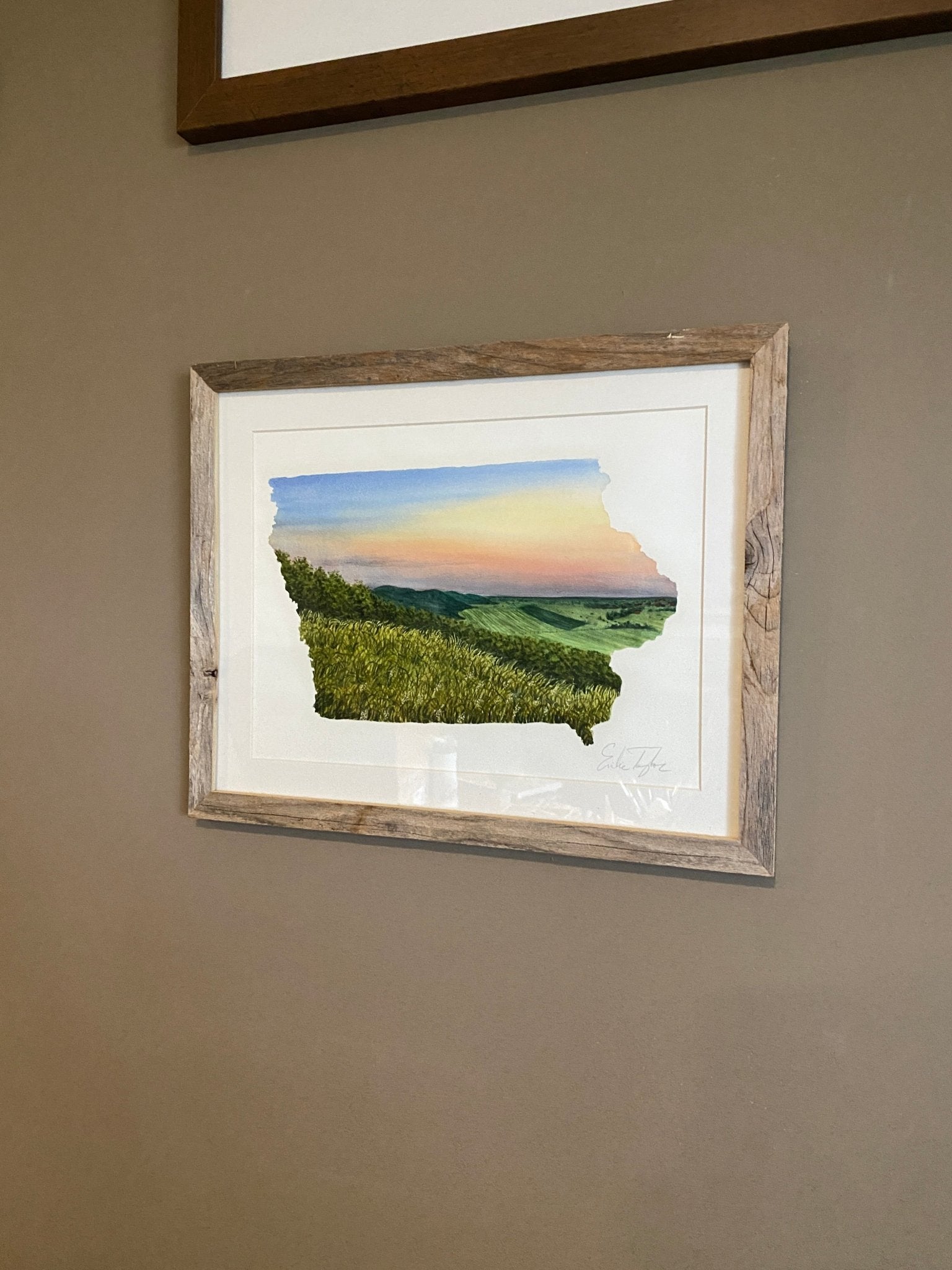 Iowa Loess Hills Original Painting Mated to size 11x14 Emilie Taylor Art
