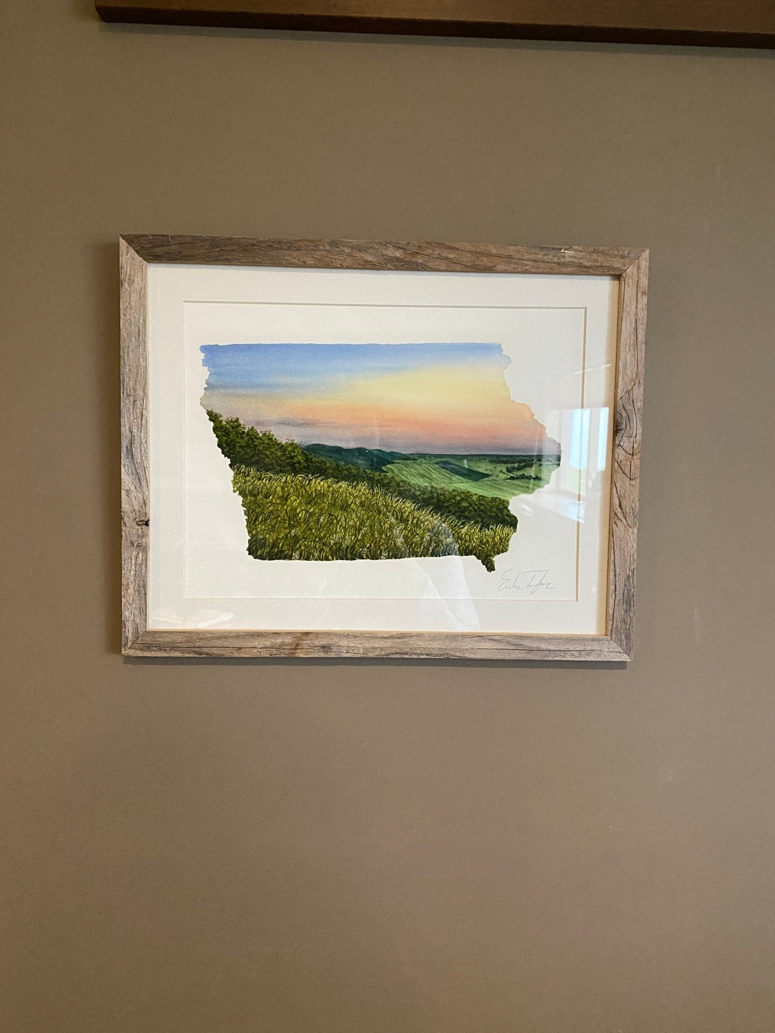 Iowa Loess Hills Original Painting Mated to size 11x14 Emilie Taylor Art