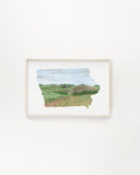 Iowa Loess Hills Watercolor Painting, Iowa State Art, Iowa Home State Print Emilie Taylor Art