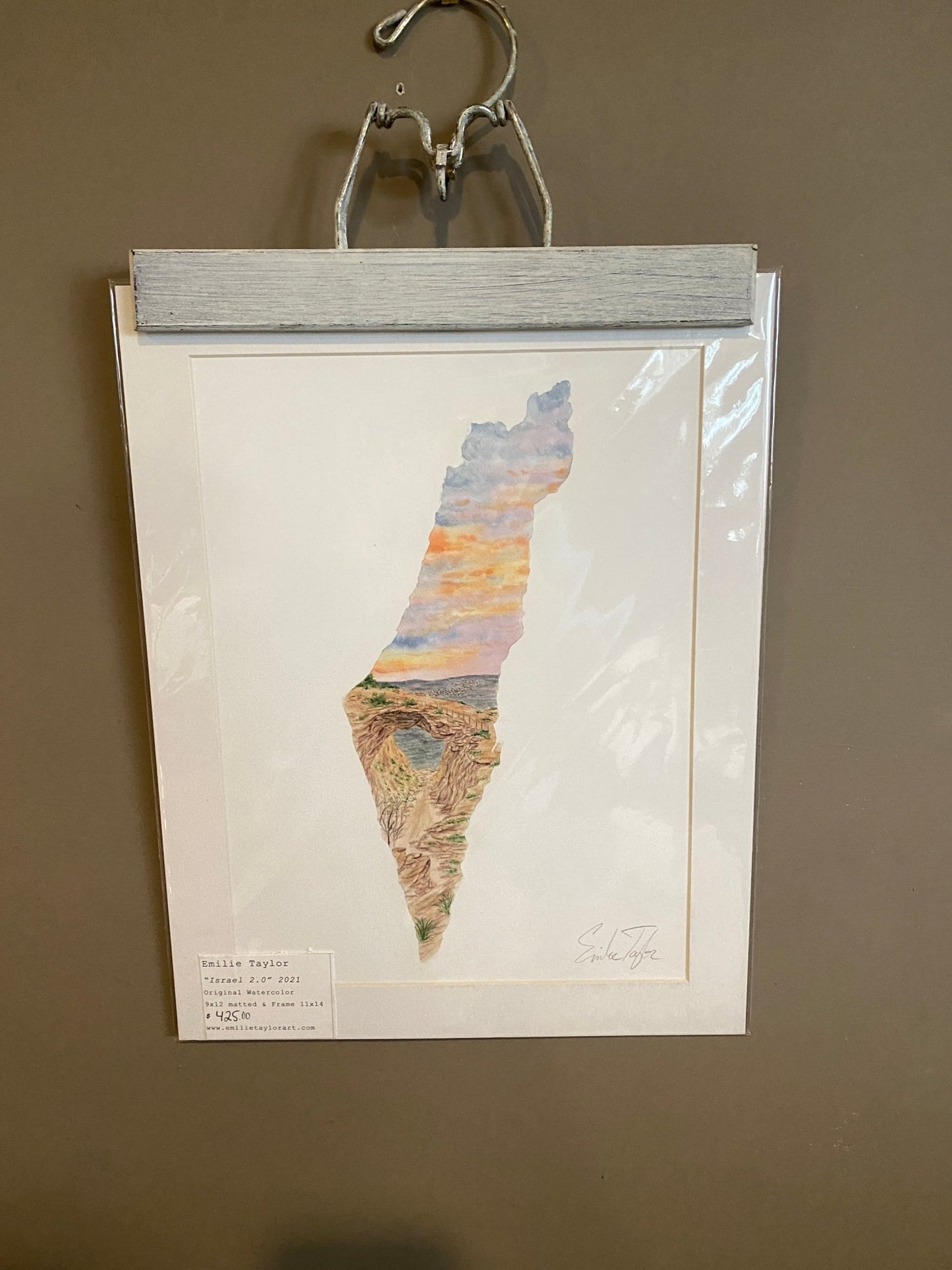 Israel Original Painting Mated to size 11x14 Emilie Taylor Art