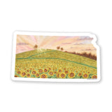 Kansas Decal, Watercolor Kansas Sticker, KS Car Decal, Home State Decal, Sunflower State art Emilie Taylor Art