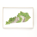 Kentucky Watercolor Print, Mammoth Cave National Park Kentucky painting, Kentucky State art Emilie Taylor Art